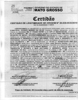 NÚMERO DA CERTIDÃO: 20.639-9CD.2019