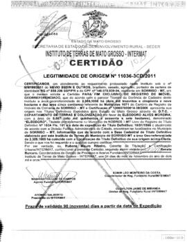 NÚMERO DA CERTIDÃO: 11036-3CD.2011