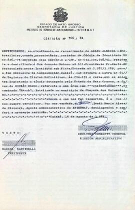 NÚMERO DA CERTIDÃO: 766.81