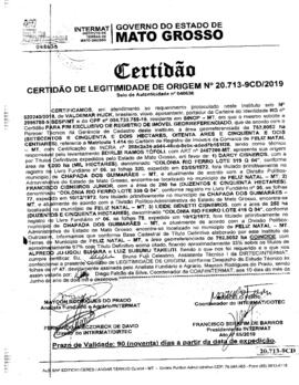 NÚMERO DA CERTIDÃO: 20.713-9CD.2019