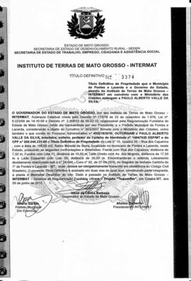 NÚMERO DO TÍTULO: 3374