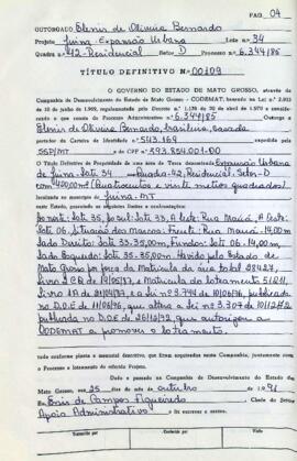 NÚMERO DO TÍTULO: 00109