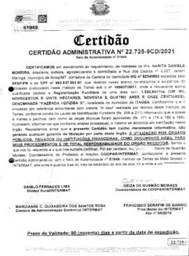 NÚMERO DA CERTIDÃO: 22.725-9CD.2021