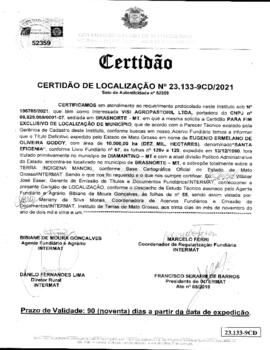 NÚMERO DA CERTIDÃO: 23133-9CD.2021