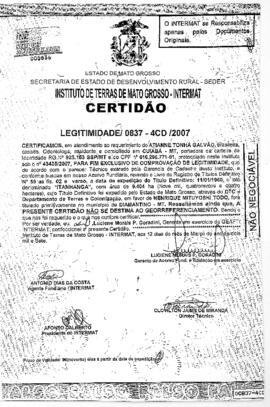 NÚMERO DA CERTIDÃO: 0837-4CD.2007