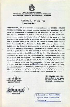 NÚMERO DA CERTIDÃO: 195.93