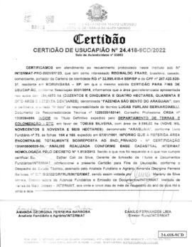NÚMERO DA CERTIDÃO: 24.418-9CD.2022