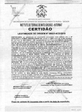 NÚMERO DA CERTIDÃO: 08021-6CD.2010