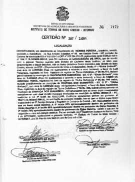 NÚMERO DA CERTIDÃO: 287.2001