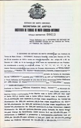 NÚMERO DO TÍTULO: 00613