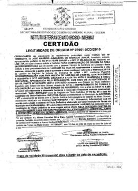 NÚMERO DA CERTIDÃO: 07651-0CD.2010