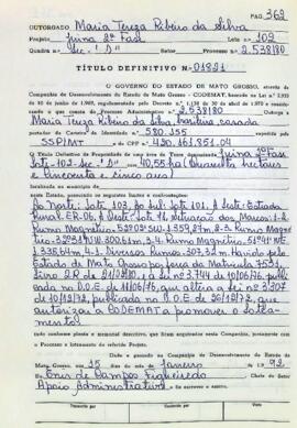 NÚMERO DO TÍTULO: 01821