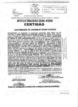 NÚMERO DA CERTIDÃO: 07645-1CD.2010