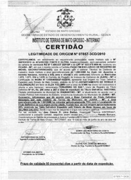 NÚMERO DA CERTIDÃO: 07857-3CD.2010
