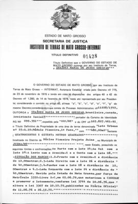 NÚMERO DO TÍTULO: 01428