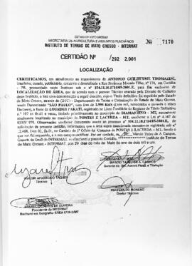 NÚMERO DA CERTIDÃO: 292.2001