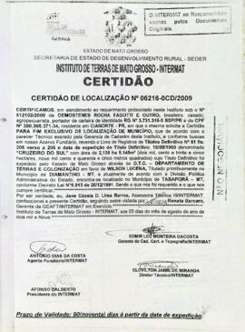 NÚMERO DA CERTIDÃO: 06216-0CD.2009