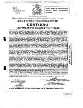 NÚMERO DA CERTIDÃO: 11027-5CD.2011