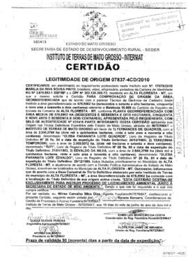 NÚMERO DA CERTIDÃO: 07837-4CD.2010