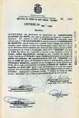 NÚMERO DA CERTIDÃO: 459.2001