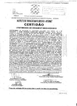 NÚMERO DA CERTIDÃO: 08539-6CD.2010
