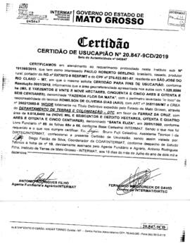 NÚMERO DA CERTIDÃO: 20.847-9CD.2019