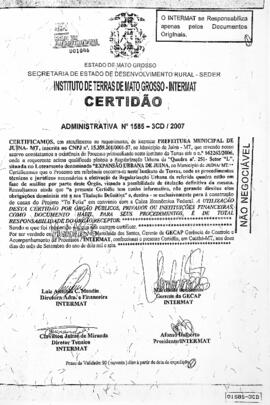 NÚMERO DA CERTIDÃO: 1585-3CD.2007
