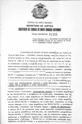 NÚMERO DO TÍTULO: 01335