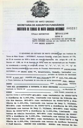 NÚMERO DO TÍTULO: 001196