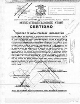 NÚMERO DA CERTIDÃO: 10196-1CD.2011