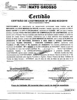 NÚMERO DA CERTIDÃO: 20.682-9CD.2019