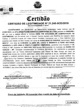 NÚMERO DA CERTIDÃO: 21.245-9CD.2019