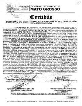 NÚMERO DA CERTIDÃO: 20.735-9CD.2019