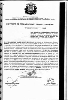 NÚMERO DO TÍTULO: 3476