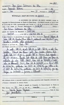 NÚMERO DO TÍTULO: 00663