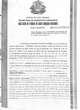 NÚMERO DO TÍTULO: 002151