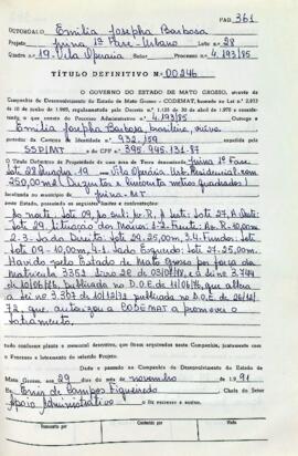 NÚMERO DO TÍTULO: 00246