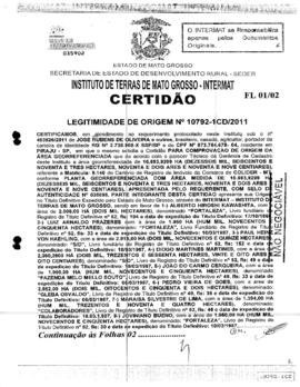 NÚMERO DA CERTIDÃO: 10792-1CD-2011