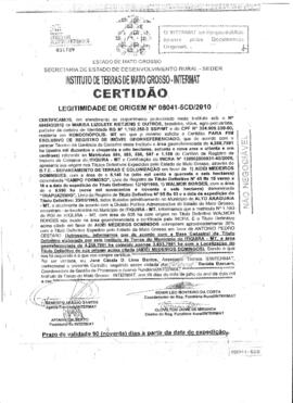 NÚMERO DA CERTIDÃO: 08041-5CD.2010