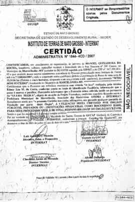 NÚMERO DA CERTIDÃO: 1544-4CD.2007