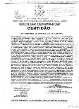 NÚMERO DA CERTIDÃO: 07876-1CD.2020