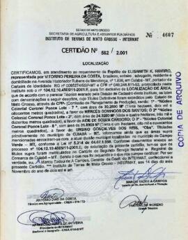 NÚMERO DA CERTIDÃO: 562.2001