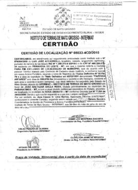 NÚMERO DA CERTIDÃO: 08033-4CD.2010