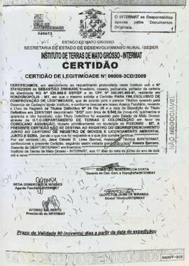 NÚMERO DA CERTIDÃO: 06009-3CD.2009