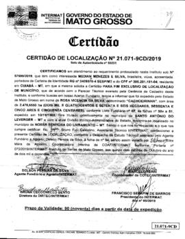 NÚMERO DA CERTIDÃO: 21.071-9CD.2019