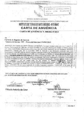 NÚMERO DA CERTIDÃO: 000062-F.2013