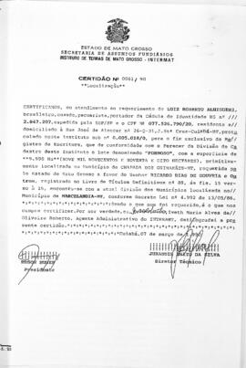 NÚMERO DA CERTIDÃO: 0061.90