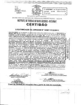 NÚMERO DA CERTIDÃO: 10567-7CD.2011