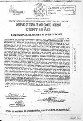 NÚMERO DA CERTIDÃO: 06505-2CD.2009