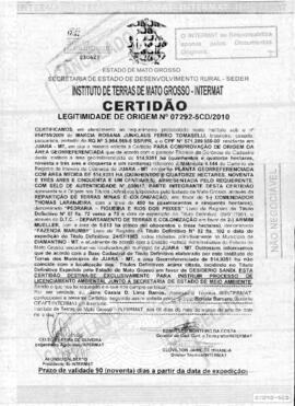 NÚMERO DA CERTIDÃO: 07292-5CD.2010